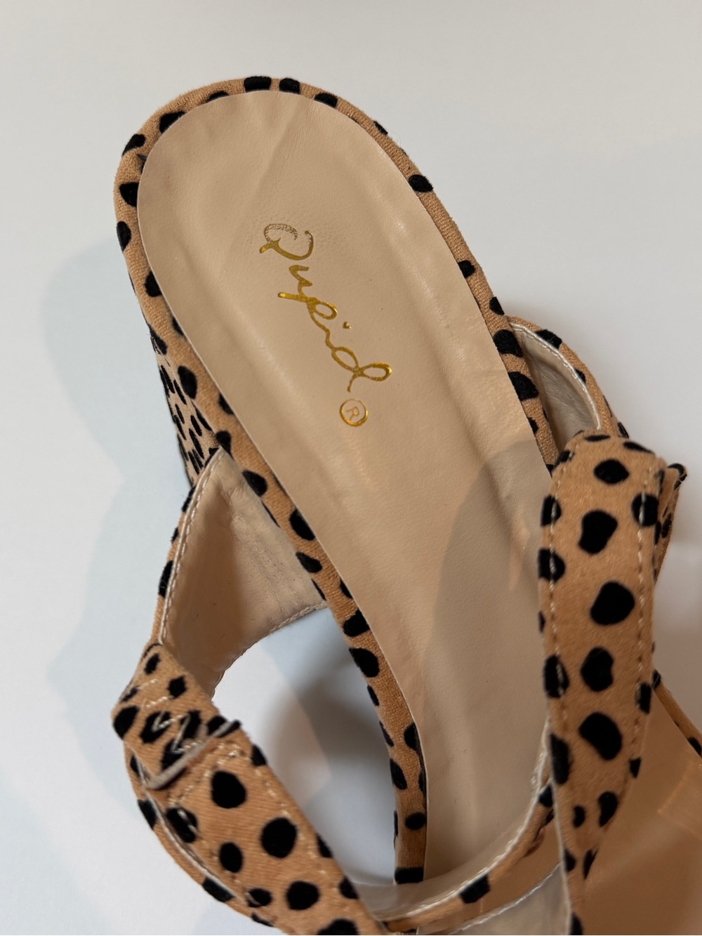 Tan & Black Leopard Print Suede Block Heels - Picture 14 of 16